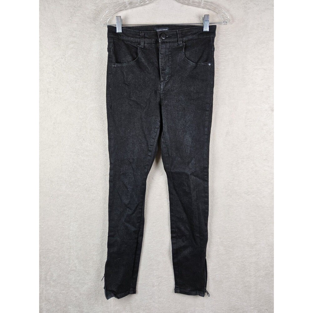 Universal Standard Women's High Rise Ankle Zip Slim Black Denim Jeans Size 2